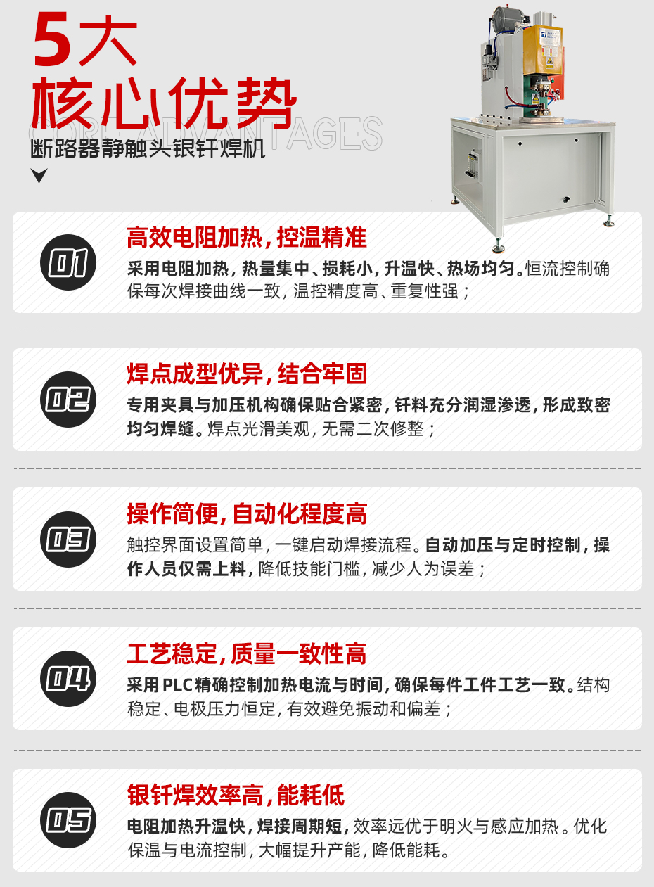 斷路器靜觸頭銀釬焊機詳情核心優(yōu)勢